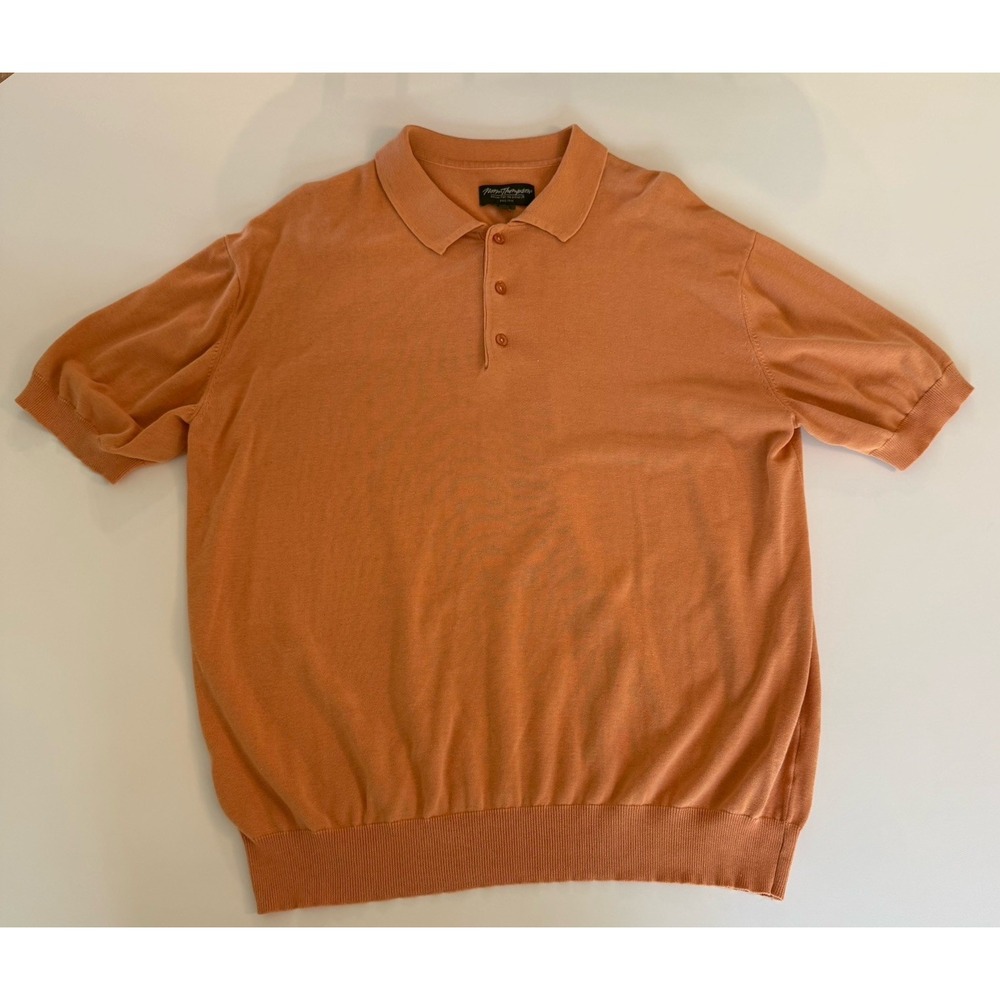 Norm Thompson Men's‎ Silk Polo Shirt Size XL Elastic Waist And Arms Knit